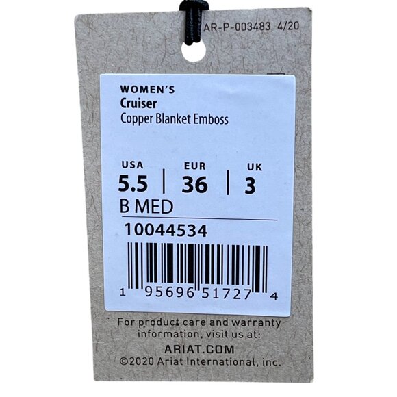 Ariat Women’s Copper Blanket Embossed Leather Cruiser Slip-On Shoes Size US 5.5 - Picture 6 of 10